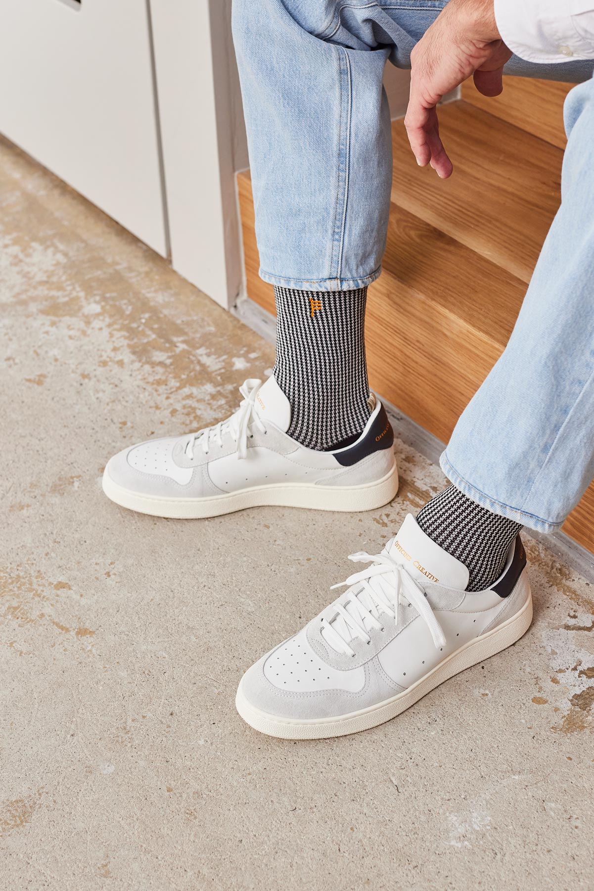 Sort & Hvit Houndstooth Sokker