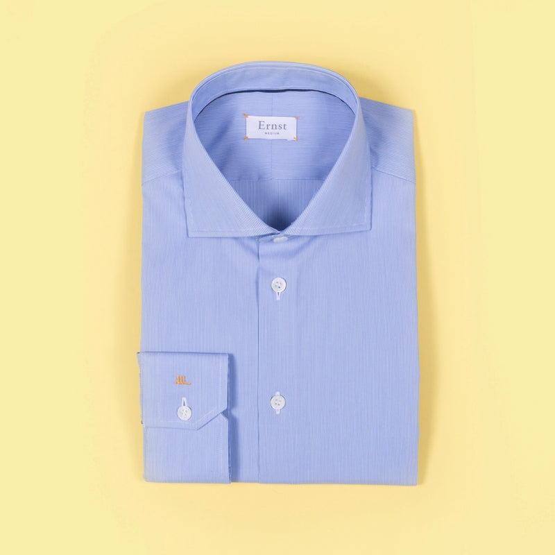 Blue & Withe striped stretch Cotton Shirt