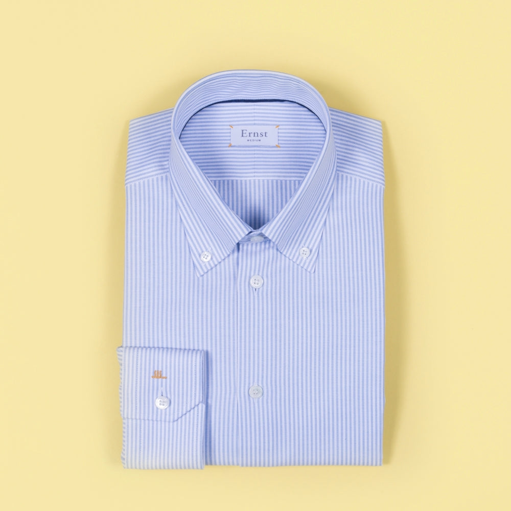 Classic White Shirt With Blue Stripes