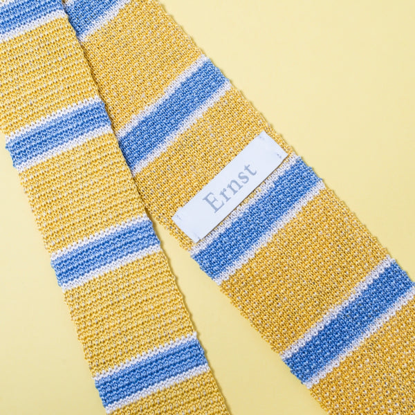 Yellow Knitted Silk & Linen Tie