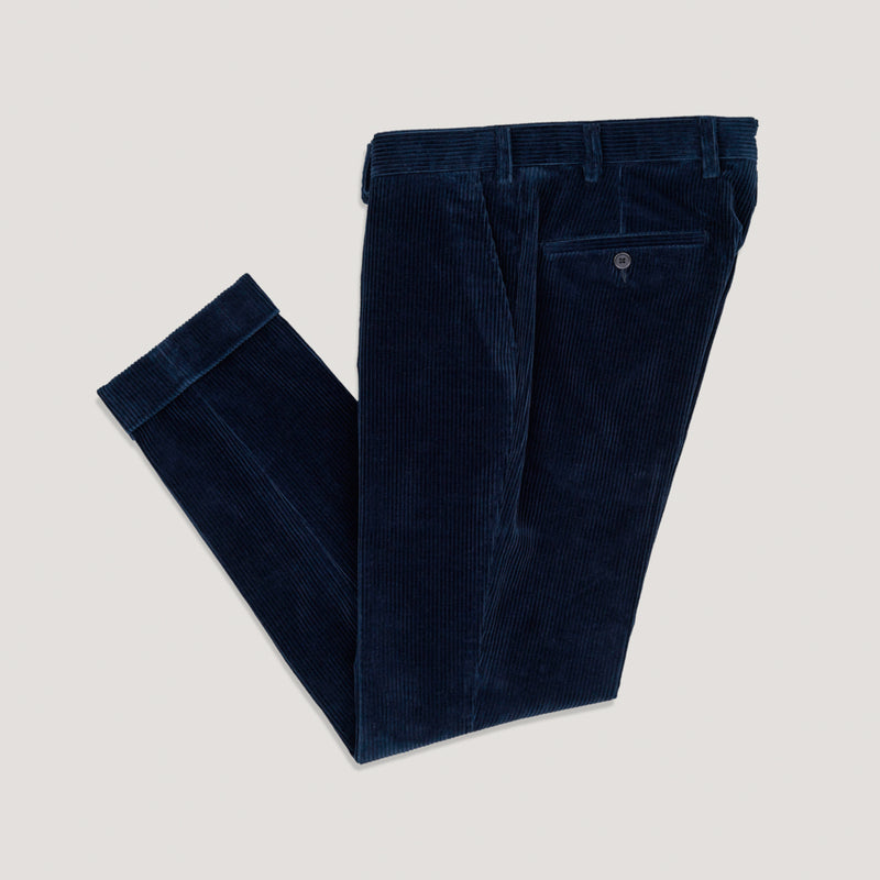 Hugo Boss Navy Cotton Blend Corduroy Trousers, $113 | MR PORTER | Lookastic