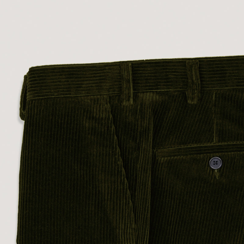 Baracuta | Straight-Leg Pleated Cotton-Corduroy Trousers | Men | Green |  UK/US 30 | MILANSTYLE.COM